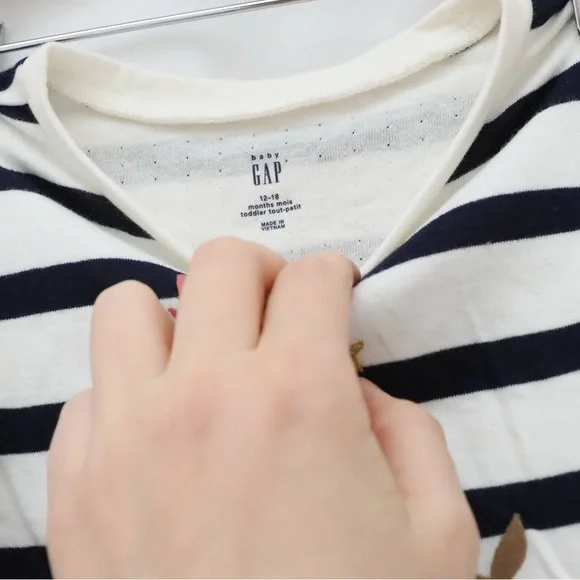 Set of 2 Baby Gap tops 1 Joe Fresh dress baby girl infant 12-18 toddler striped - Picture 9 of 13